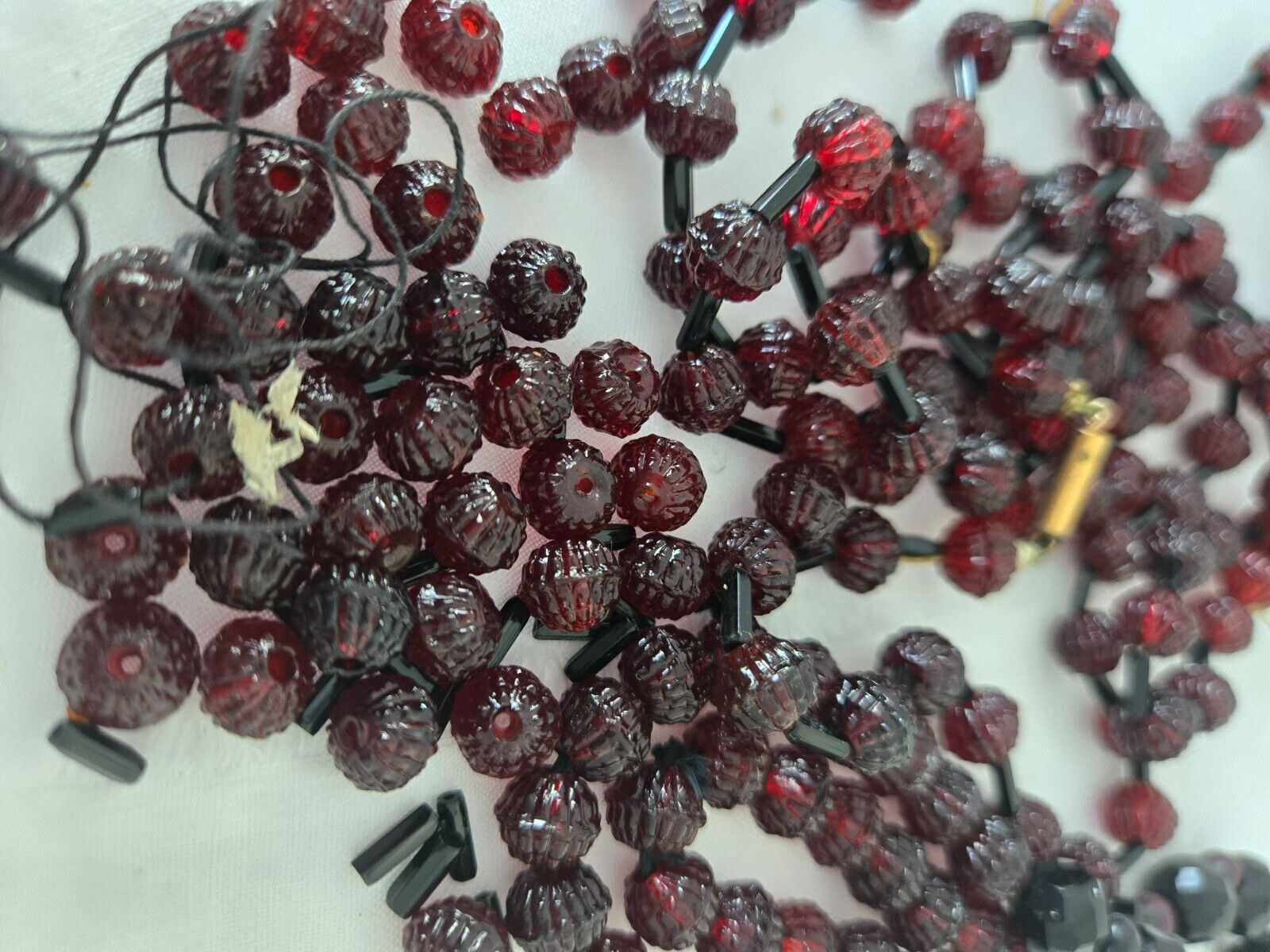 antique,victorian,ruby red glass,beads,garnet,?,ABSOLUTELY ONE IN A MILLION