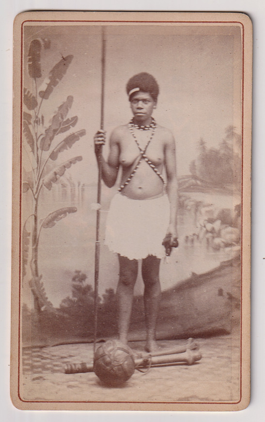 CDV W.-F. Dufty / Nouméa / New Caledonia - Kanak Army Woman - Vintage c.1878