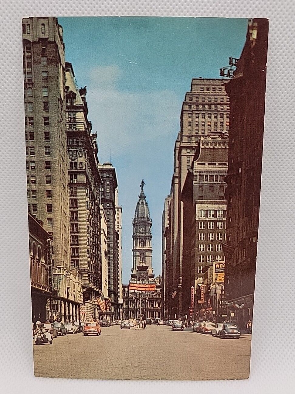 Vintage Postcard South Broad Street Downtown Hotel Philadelphia Pennsylvania