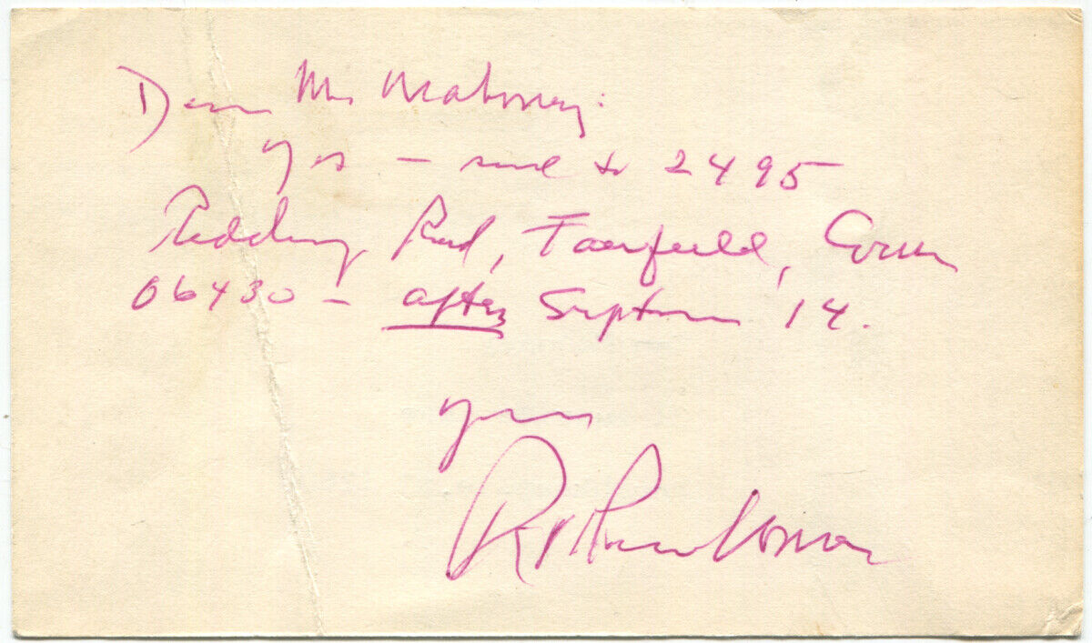 1976 Robert Penn Warren Autograph Note Signed