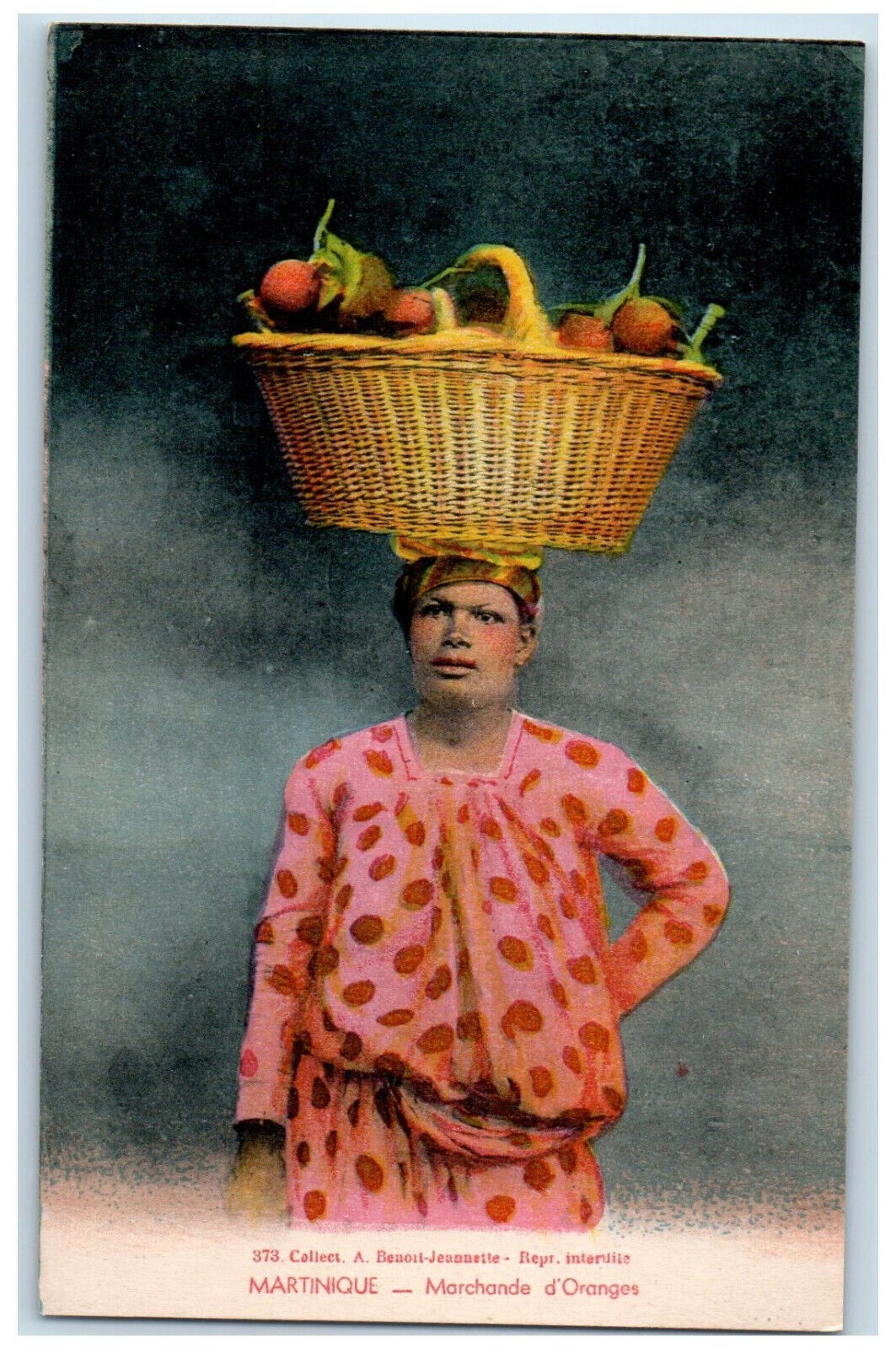 c1910 Womans as an Orange Seller at Martinique Region in France Postcard
