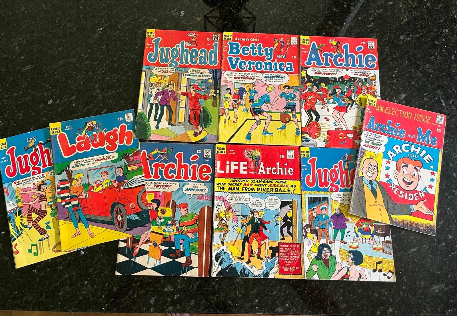 ARCHIE & ME 9-ISSUE LOT - NICE SILVER AGE Jughead, Betty and Veronica, Laugh
