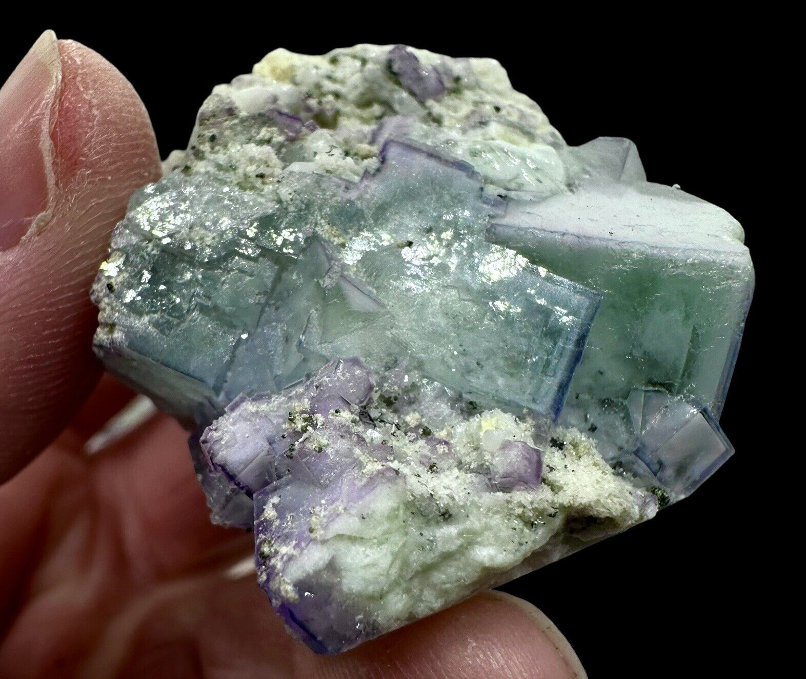 Purple & Blue Porcelain FLUORITE Crystal Mineral Specimen/Yaogangxian