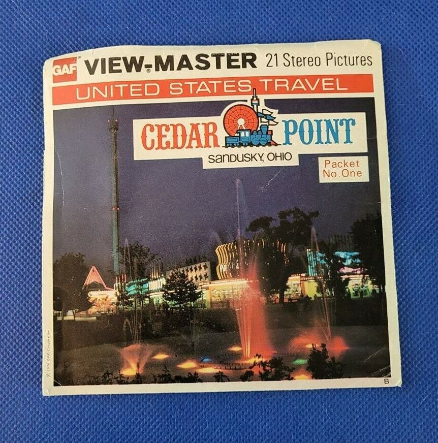 Gaf A598 Cedar Point Sandusky Ohio OH Amusement Park view-master 3 Reels Packet