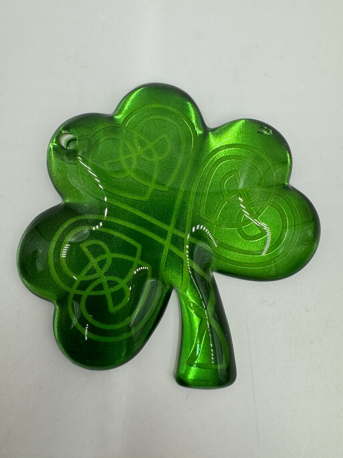 Hallmark St Patrick's Day 2022 Luck O’ The Irish Emerald Glass Ornament Shamrock