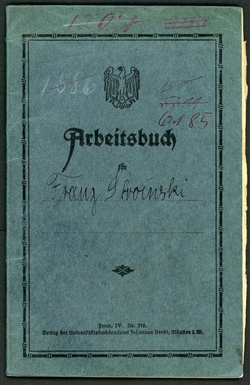 German Arbeitsbuch Weimar Era For Jugendlischer Arbeiter 1933 Pre 3rd Reich