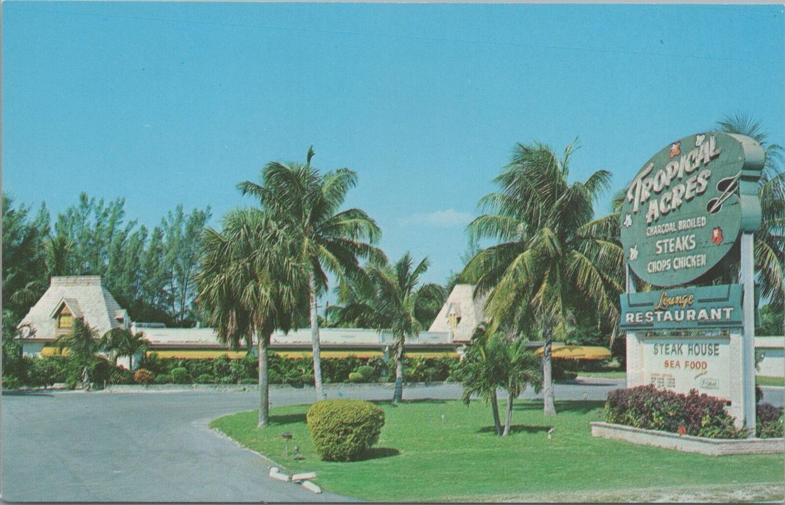 Postcard Tropical Acres Restaurant Pompano Beach Florida FL 