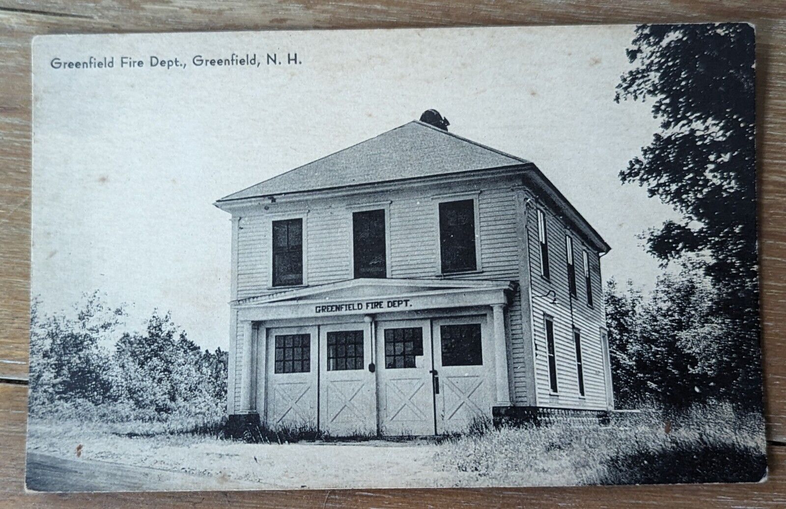 Vintage Black And White Greenfield NH Postcard Fire Dept. #1412A Divided Back