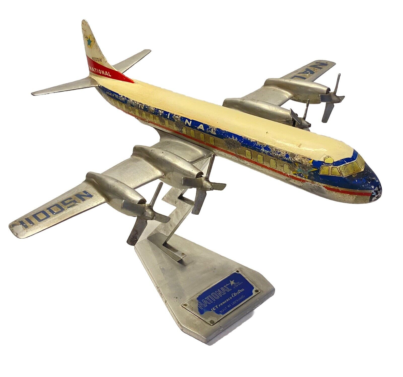 RARE 1950\'S METAL NATIONAL AIRLINES TRAVEL AGENCY DESK MODEL SUPER ELECTRA 2