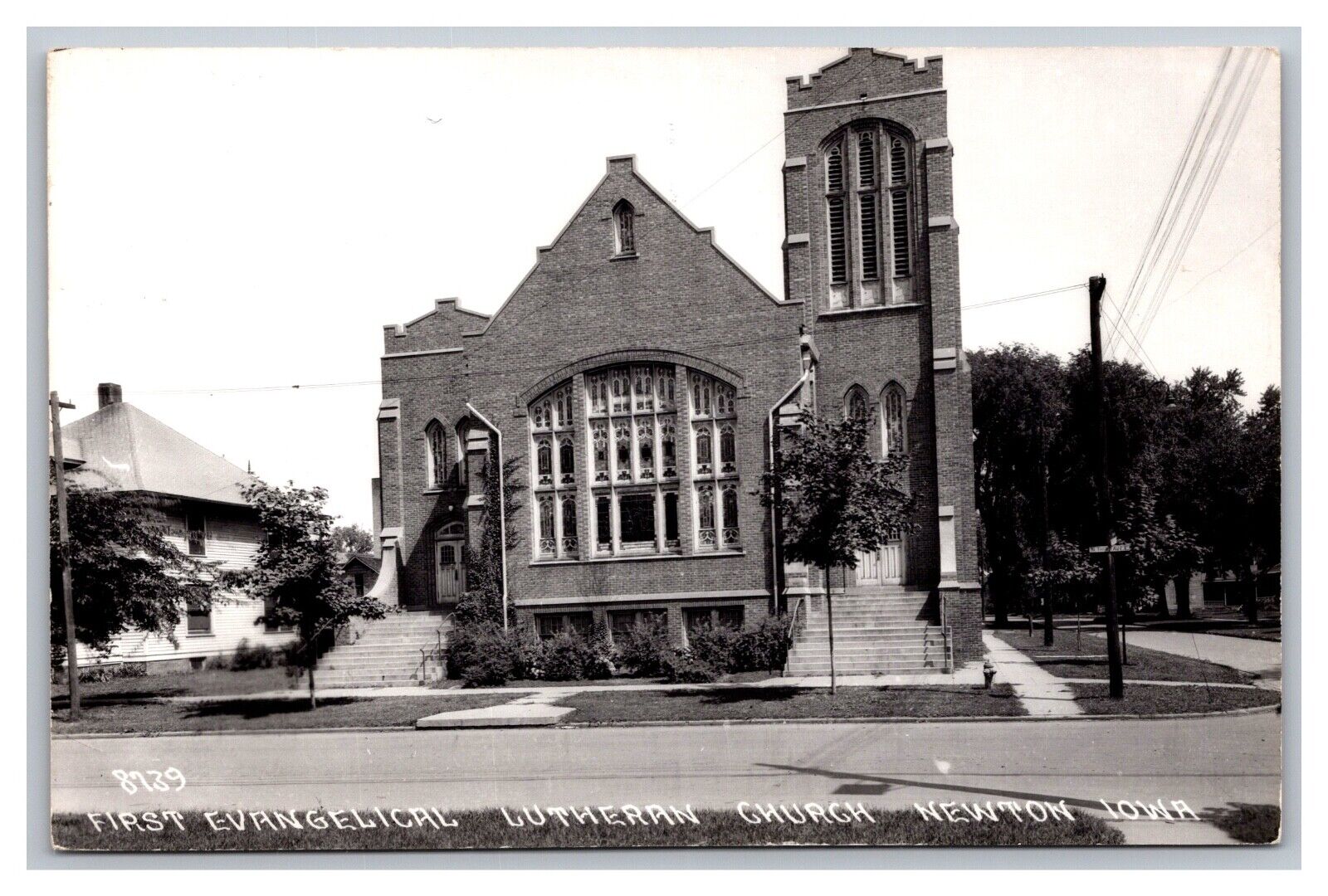 Newton IA Iowa First Evangelical Lutheran Church RPPC Real Photo Postcard