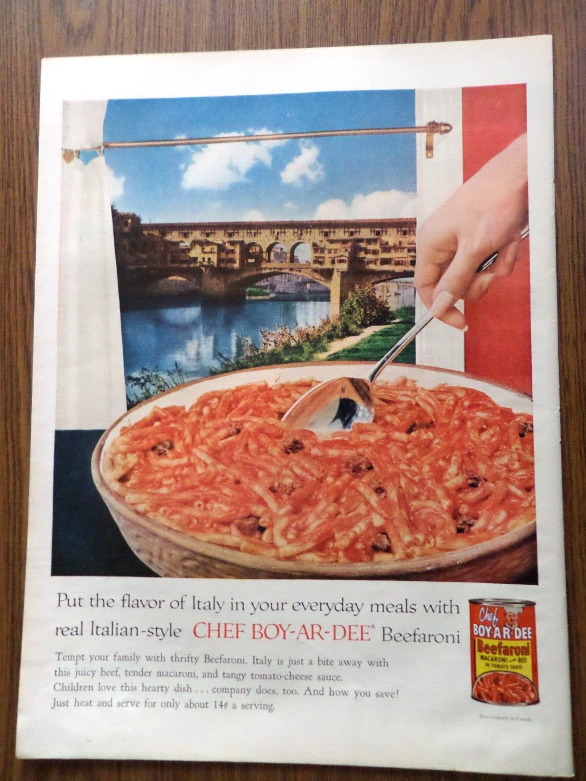1958 Chef Boy Ar Dee Beefaroni Ad  ITALY