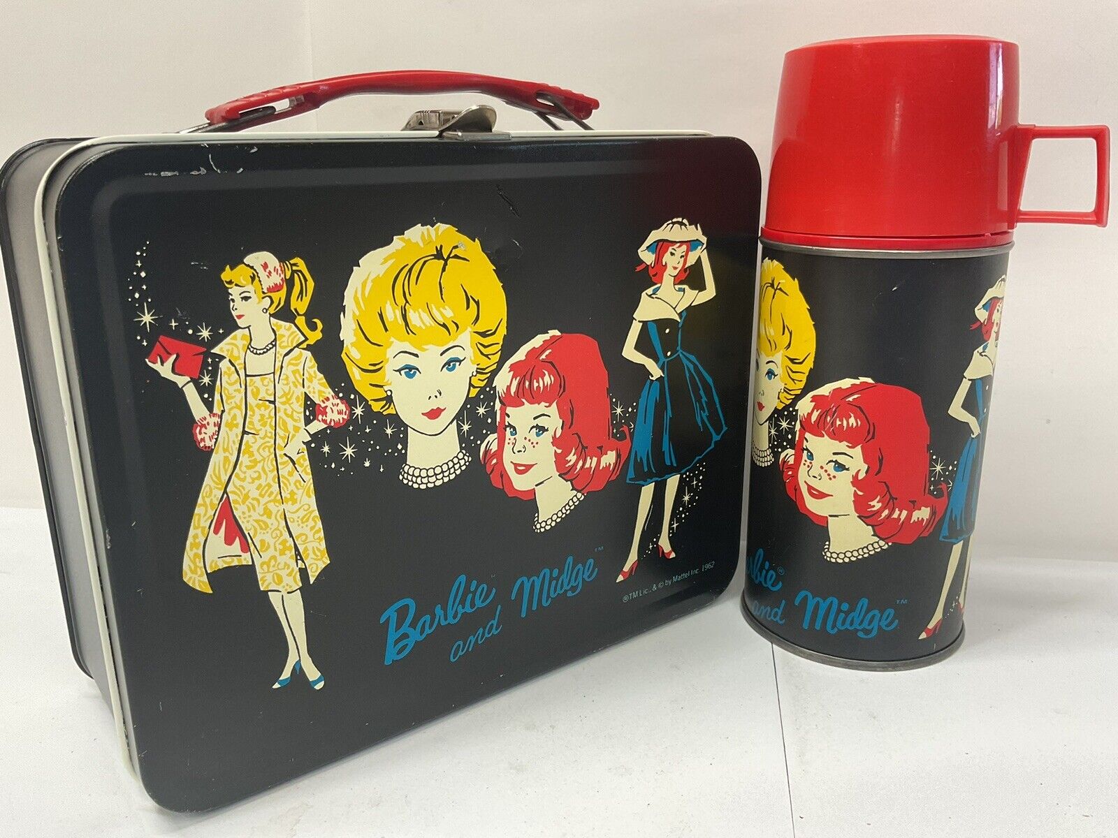 VINTAGE BARBIE AND MIDGE LUNCHBOX AND THERMOS
