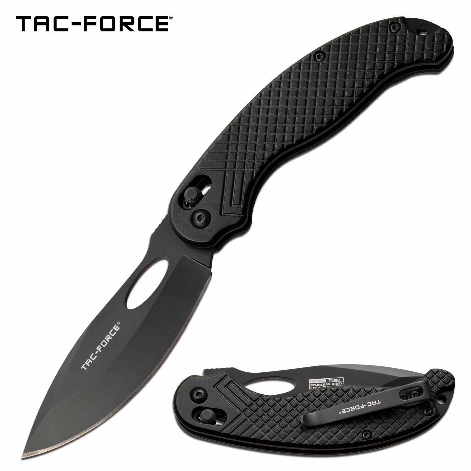 Tac-Force Ball Bearing Axis Lock Black Pocket Knife Folder TF-1037BK 8.25\