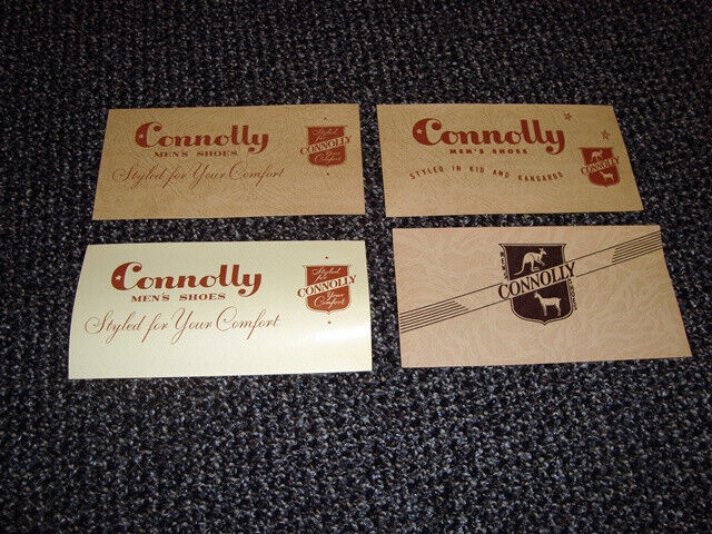 Circa 1950s Connolly Shoe Box End Labels – Set of 4 – 