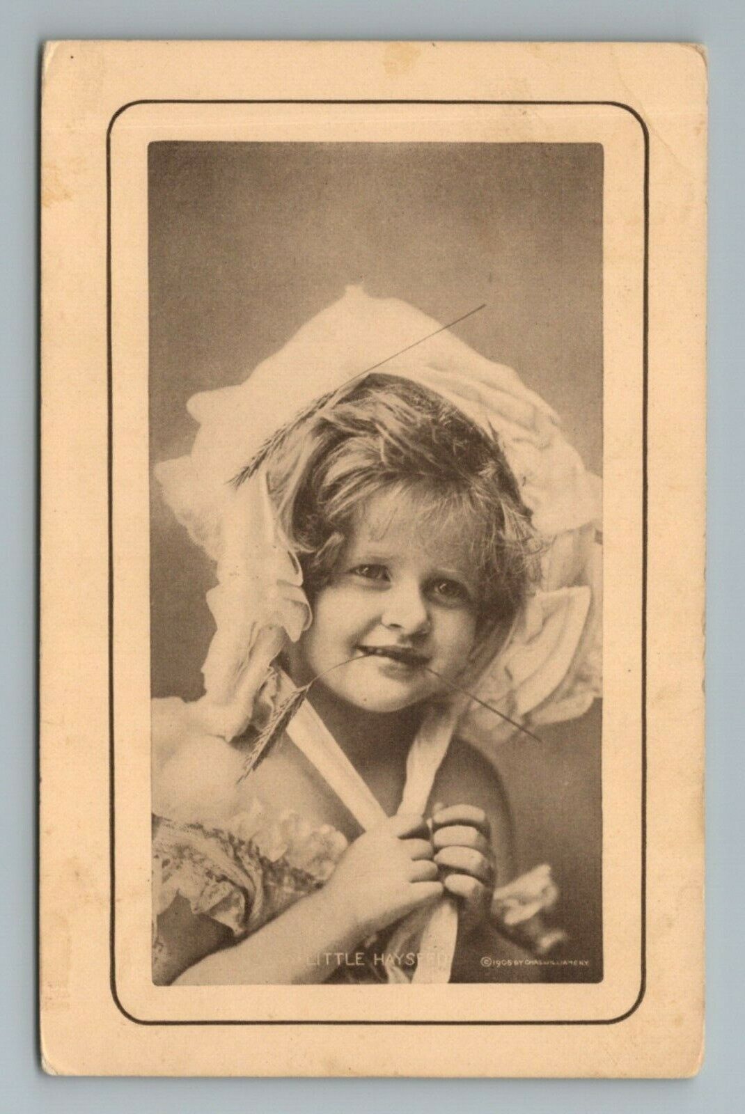 Girl Bonnet Vintage Postcard
