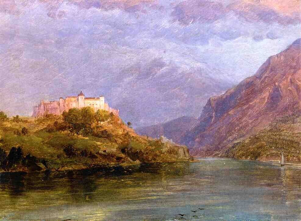 Oil painting Salzburg-Castle-1868-1869-Frederic-Edwin-Church-Oil-Painting canvas