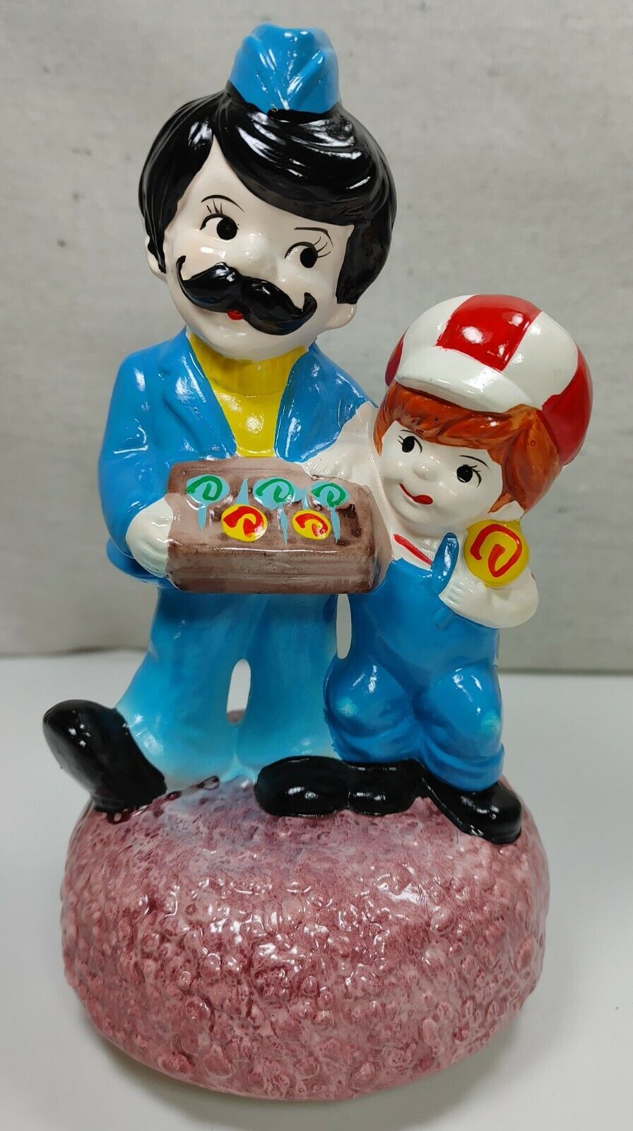 The Lolipop Man Spinning Figurine Music Box Hand Painted VTG Spencers Gifts 1974