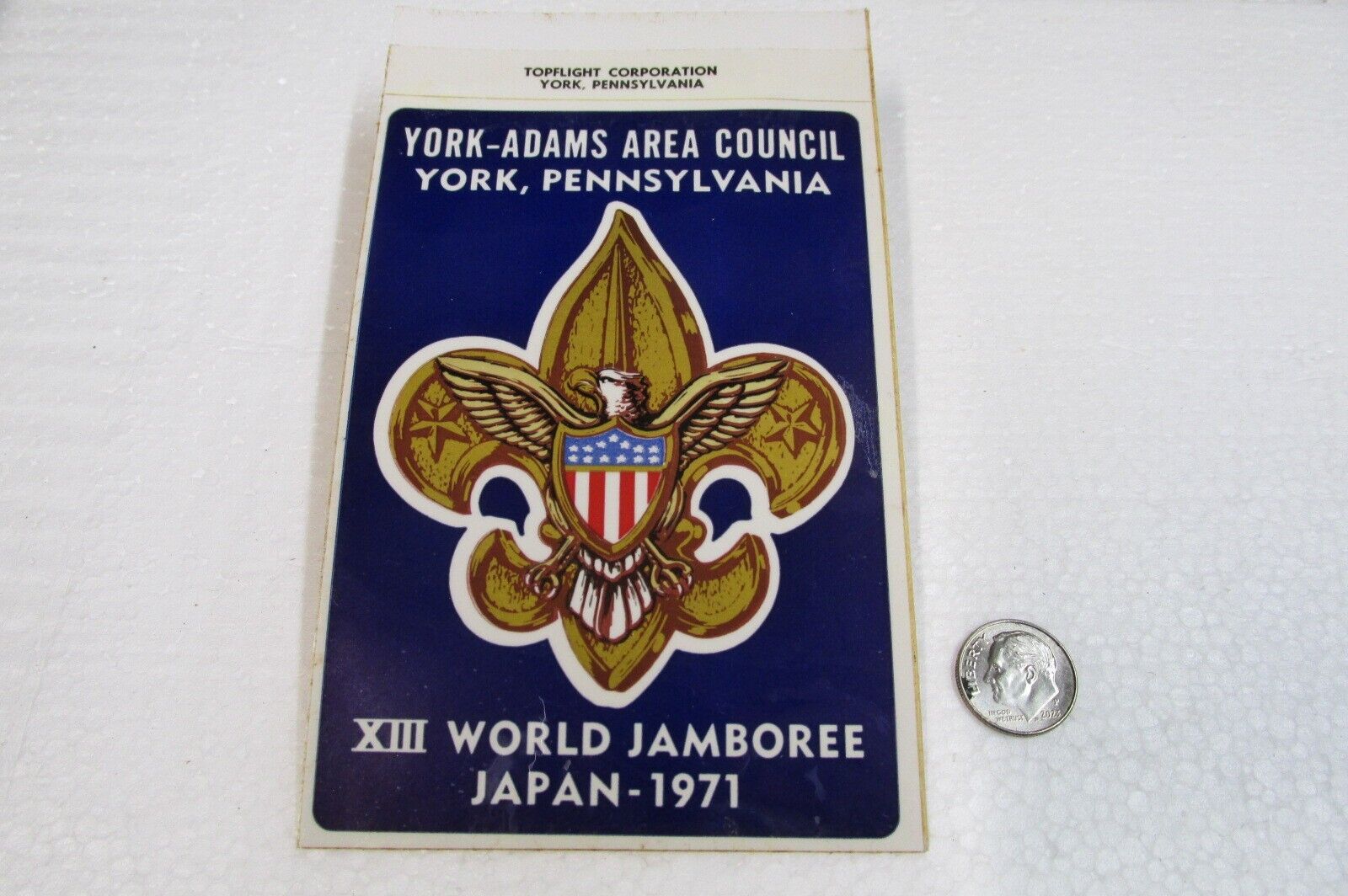1971 Official 13th World Jamboree BSA Penn PA Contingent Sticker Japan Boy Scout