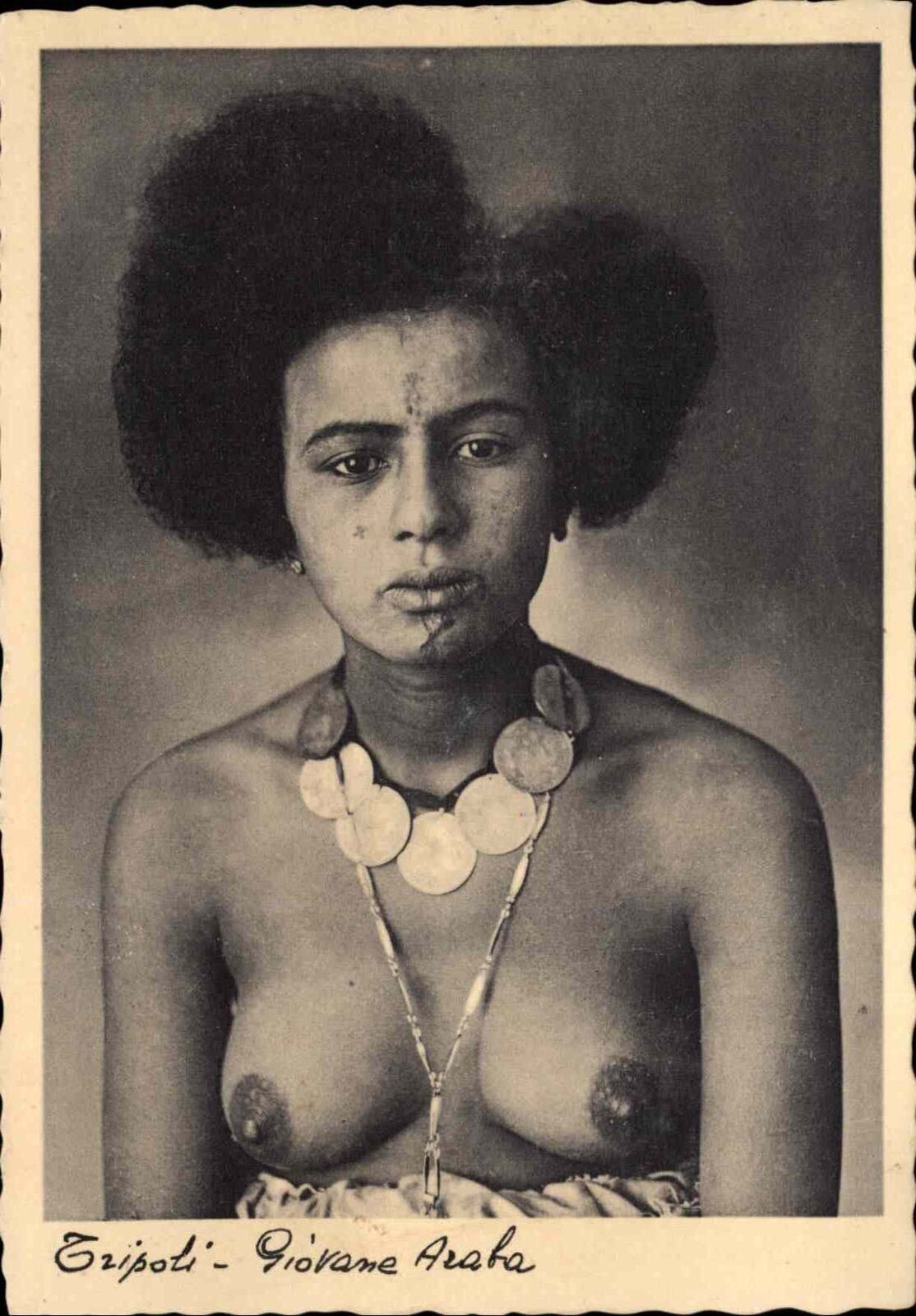 Tripoli Nude Woman Ethnography Giovane Araba 4x6 c1950s -60s Postcard #2