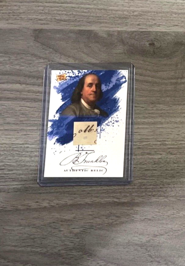 2023 Pieces of the Past BENJAMIN FRANKLIN AUTHENTIC HANDWRITING RELIC