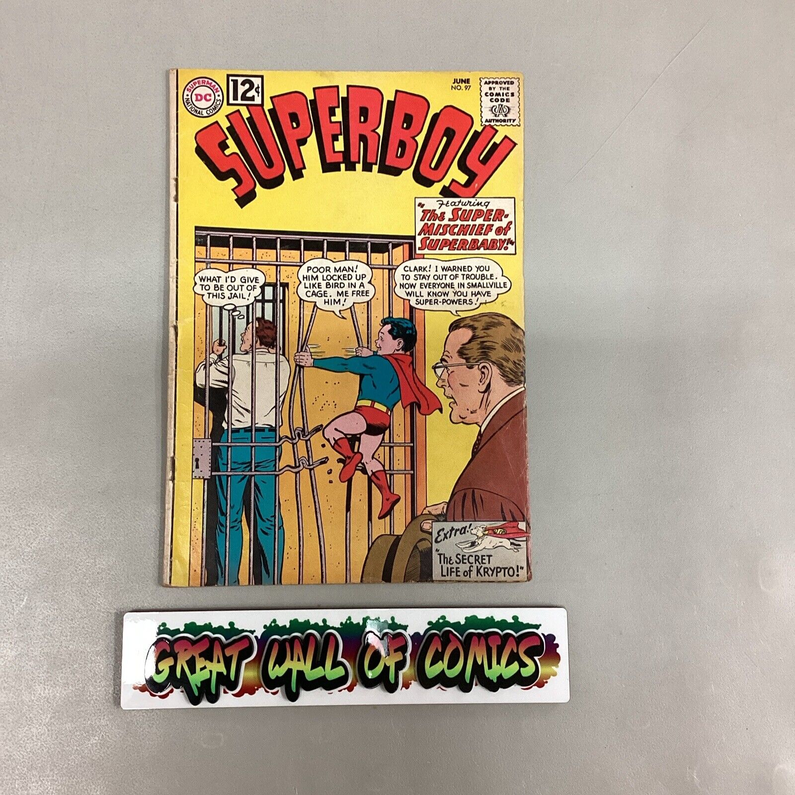Superboy #97 - Super-Mischief of Superbaby - DC COMICS 1962 LOW GRADE