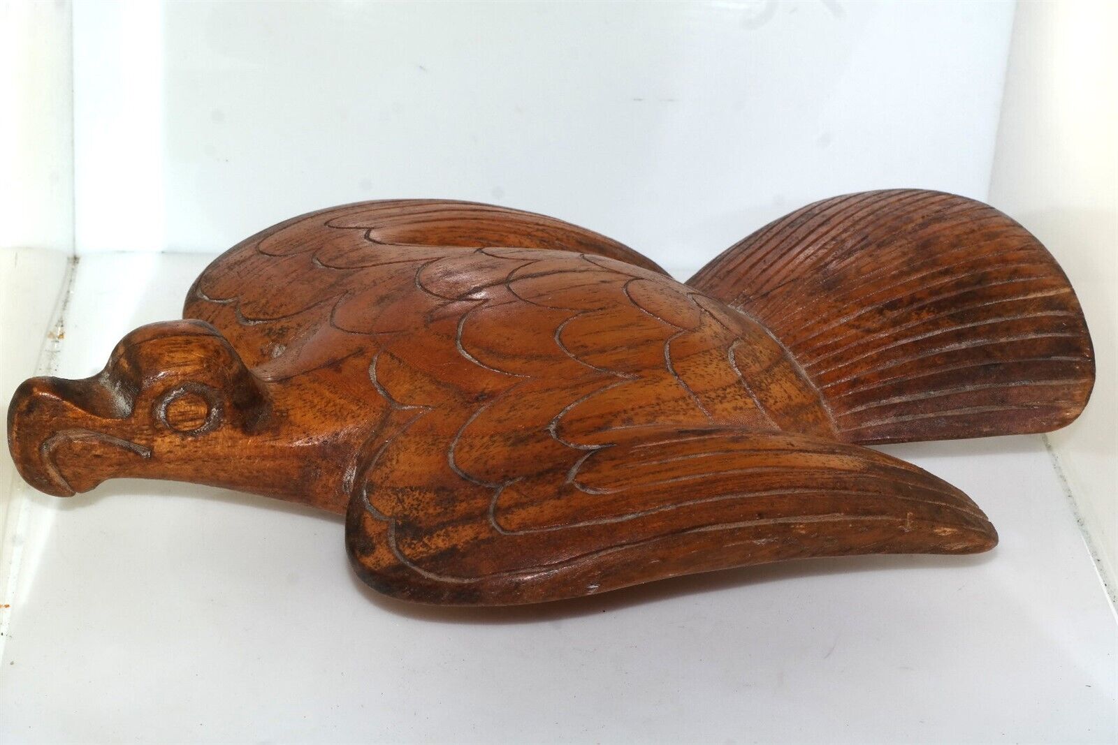19th Century Hand Carved Wood Eagle Folk Art Great Detail 