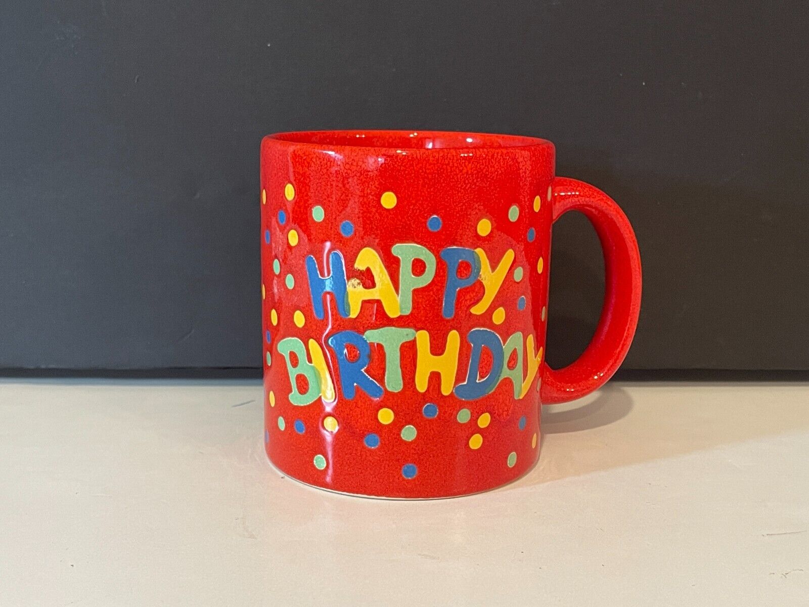 Vintage Waechtersbach Red Happy Birthday Mug - Made in Germany