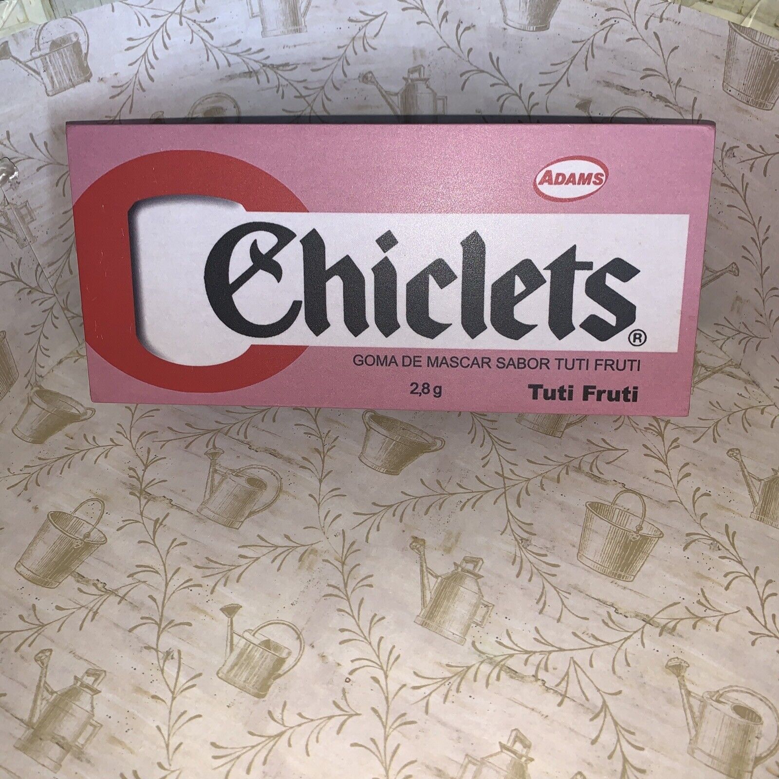 Adams Chiclets Tutu-Fruity Chewing Gum ￼Novelty Trinket Box Gina De Mascar Sabot