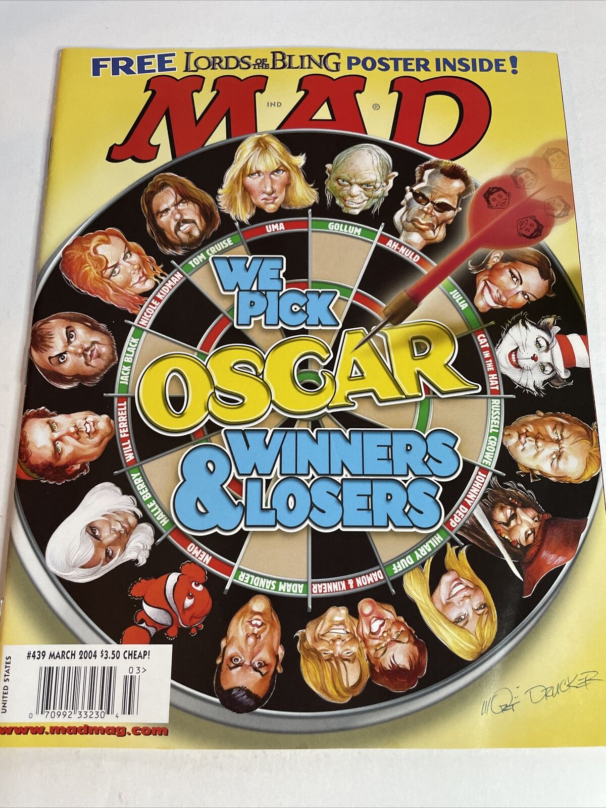 MAD Magazine March 2004 #439 Oscar Winners & Losers Cover w/Poster
