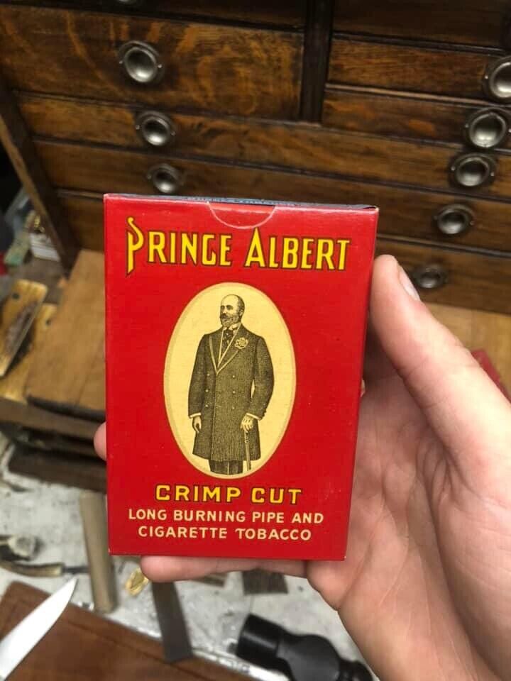 Vintage Prince Albert Tobacco Original PAPER BOX Package Tax Stamp RARE LAST ONE