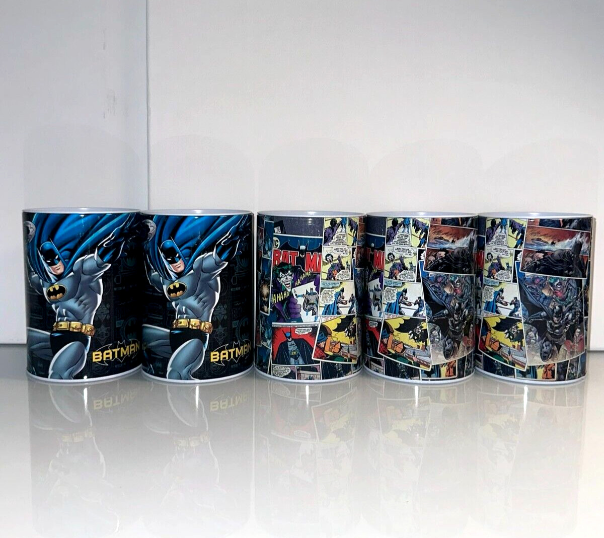 Batman and Joker DC. Lot of FIVE coin banks.  Add to your collection. See pics.