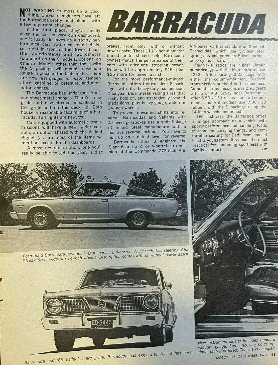 First Look 1966 Plymouth Barracuda illustrated