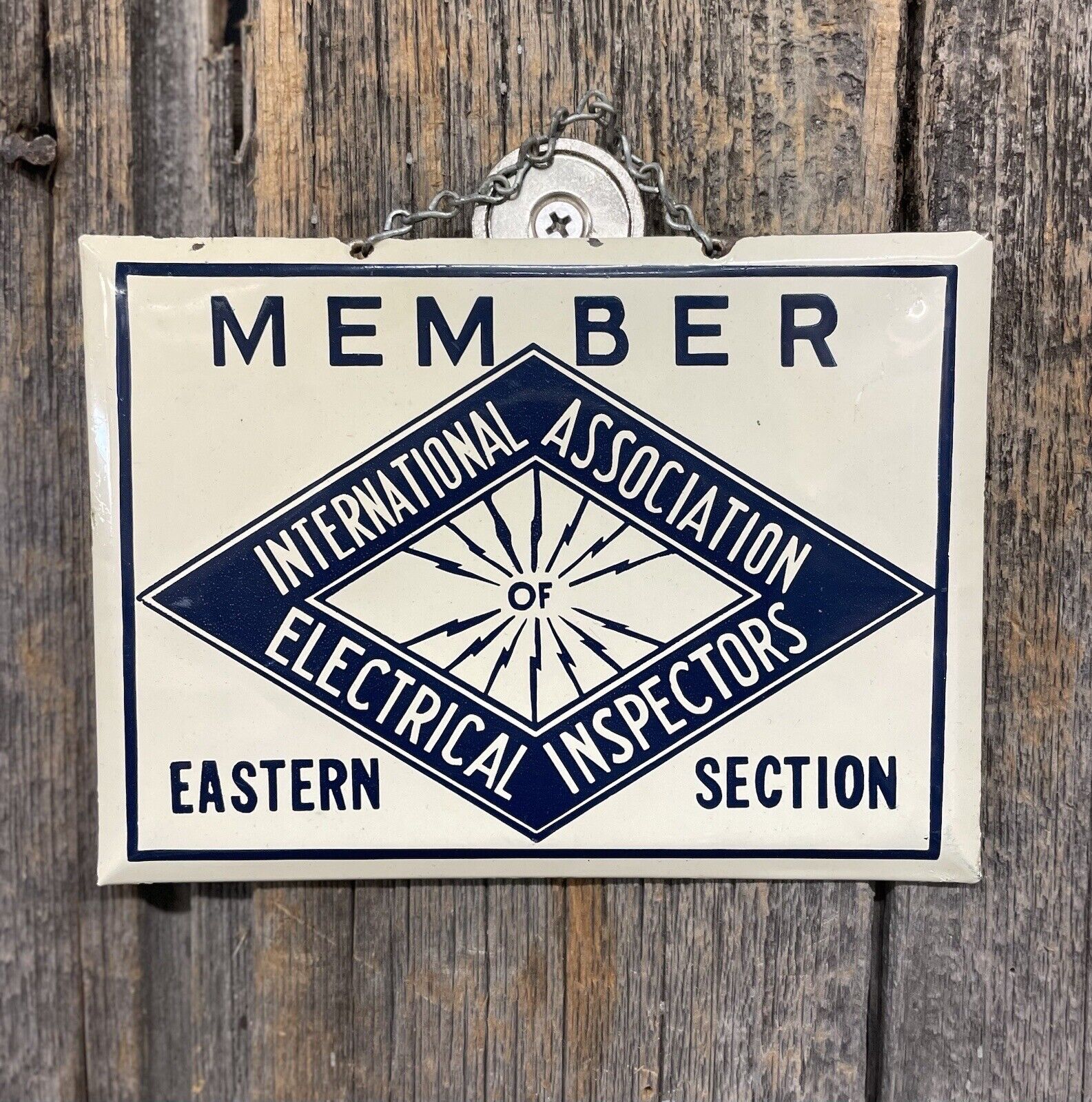 Antique TOC International Electrical Inspectors Assoc. Eastern Sect MEMBER Sign