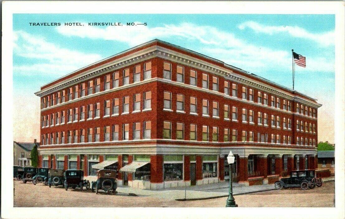 1918. TRAVELERS HOTEL. KIRKSVILLE, MO. POSTCARD t8
