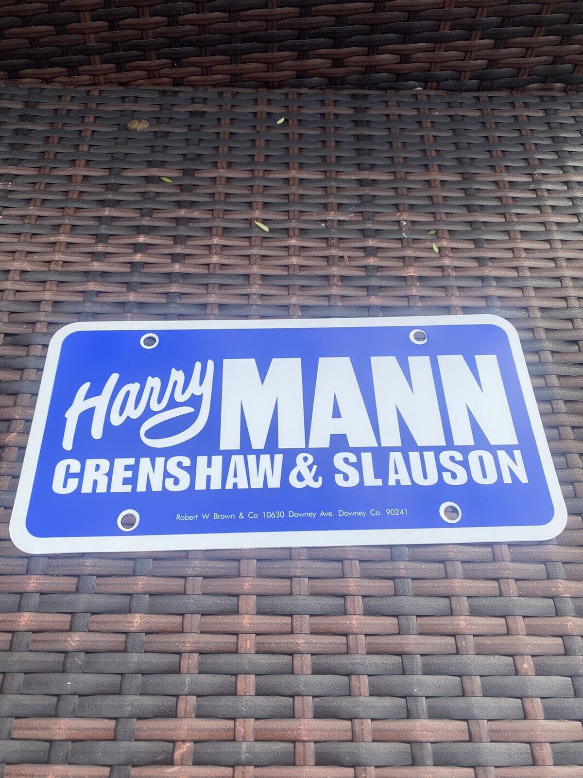 Harry Mann dealer License Plate Frame Insert Booster Chevrolet Corvette C1 C2 C3