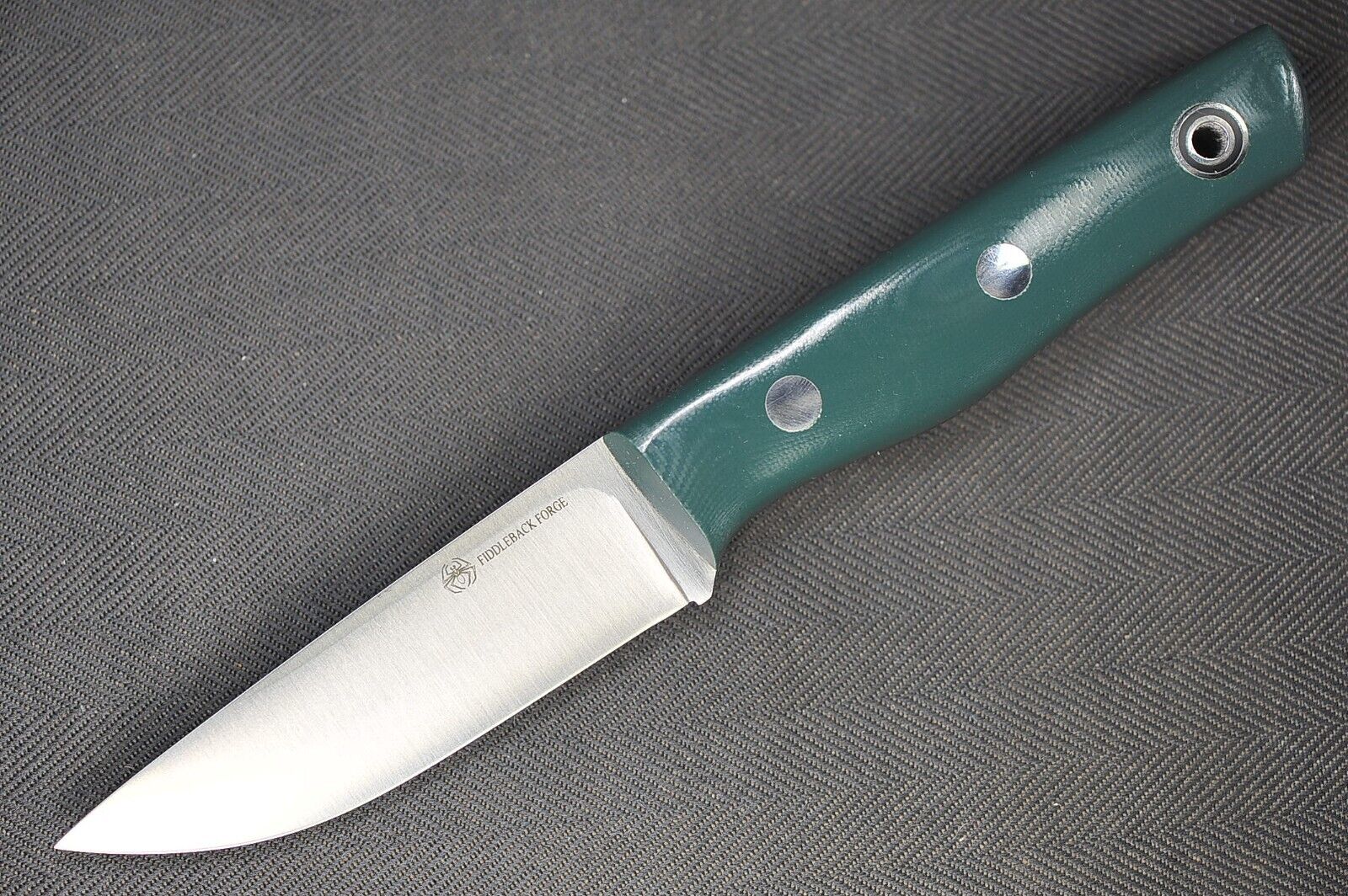 2010 BRKT/Fiddleback Forge Recluse .16” A2 Convexed Blade, Full Green G10 Handle