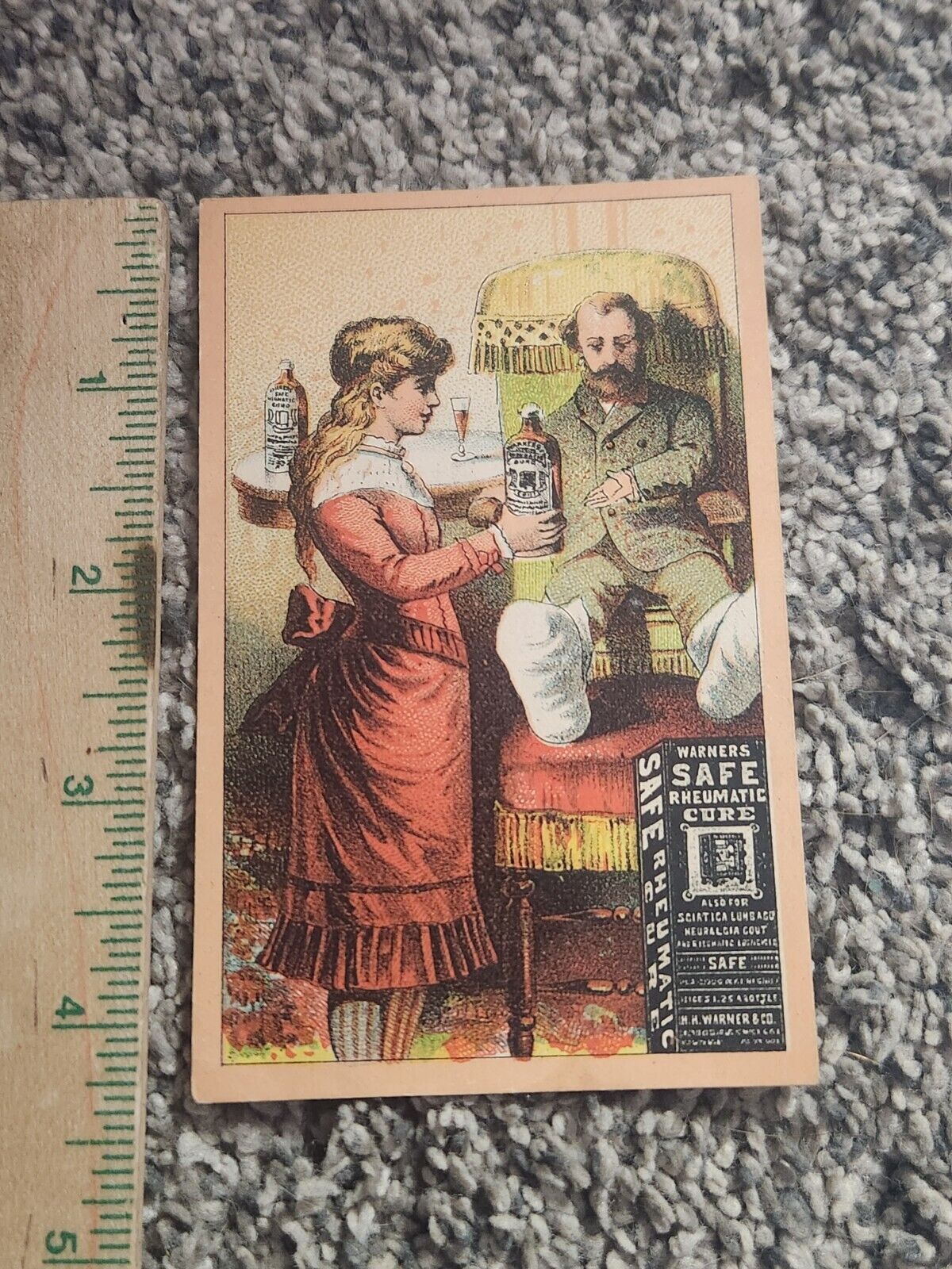 Safe Rheumatic Cure Antique Victorian Trade Card Advertising 