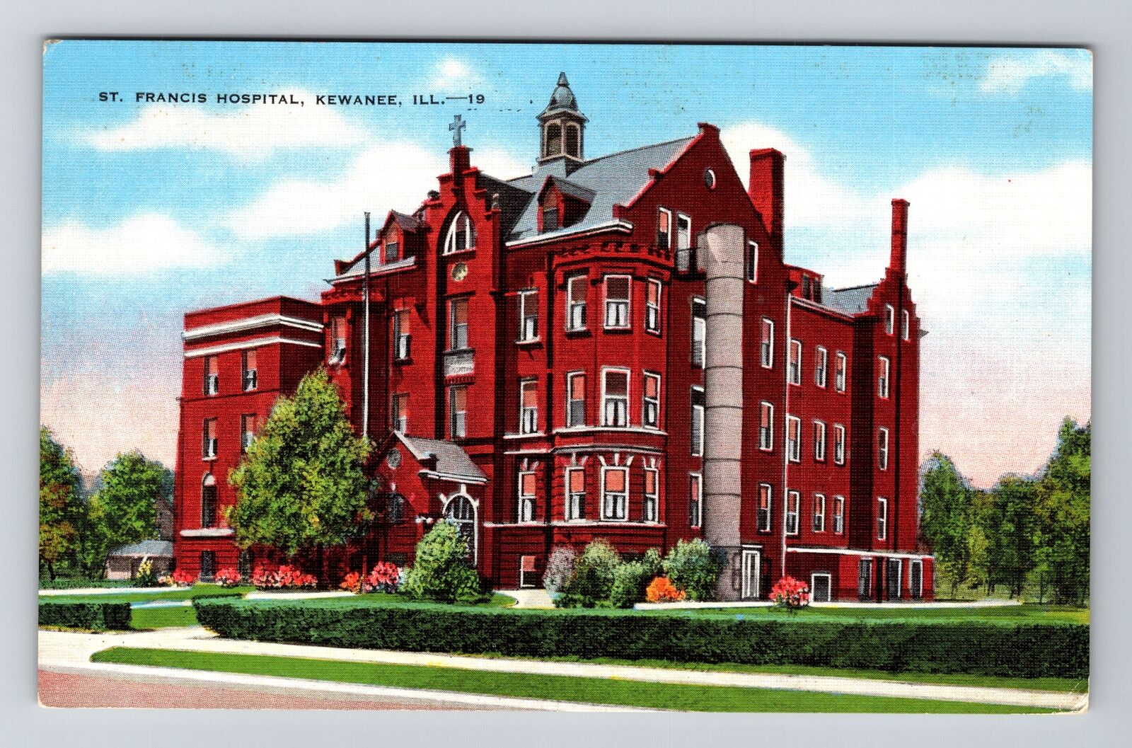 Kewanee IL-Illinois, St Francis Hospital, Antique Vintage Souvenir Postcard