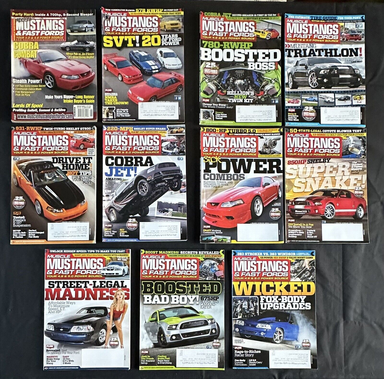 11 2003 To 2013 Muscle Mustangs & Fast Fords Magazine Cobra Combat Power Combos