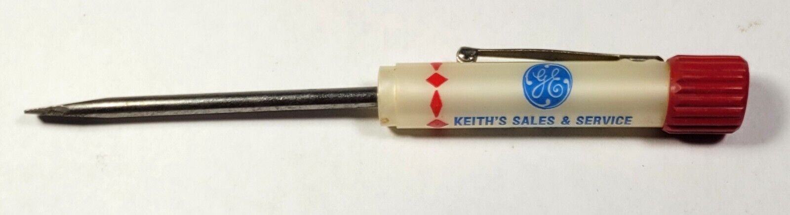 GE Keiths Sales & Service Robinson IL Vintage Ready Tool Advertising Screwdriver