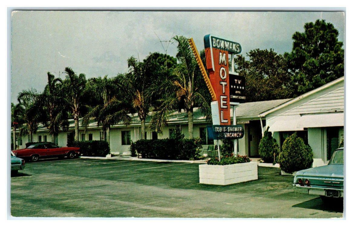 NEW PORT RICHEY, FL Florida ~ BOWMAN\'S MOTEL  c1960s Cars Roadside  Postcard