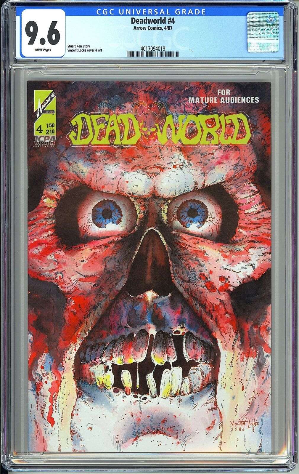 Deadworld #4 CGC 9.6 1987 4017094019 Mickey Gets Bitten by Zombie Arrow KEY