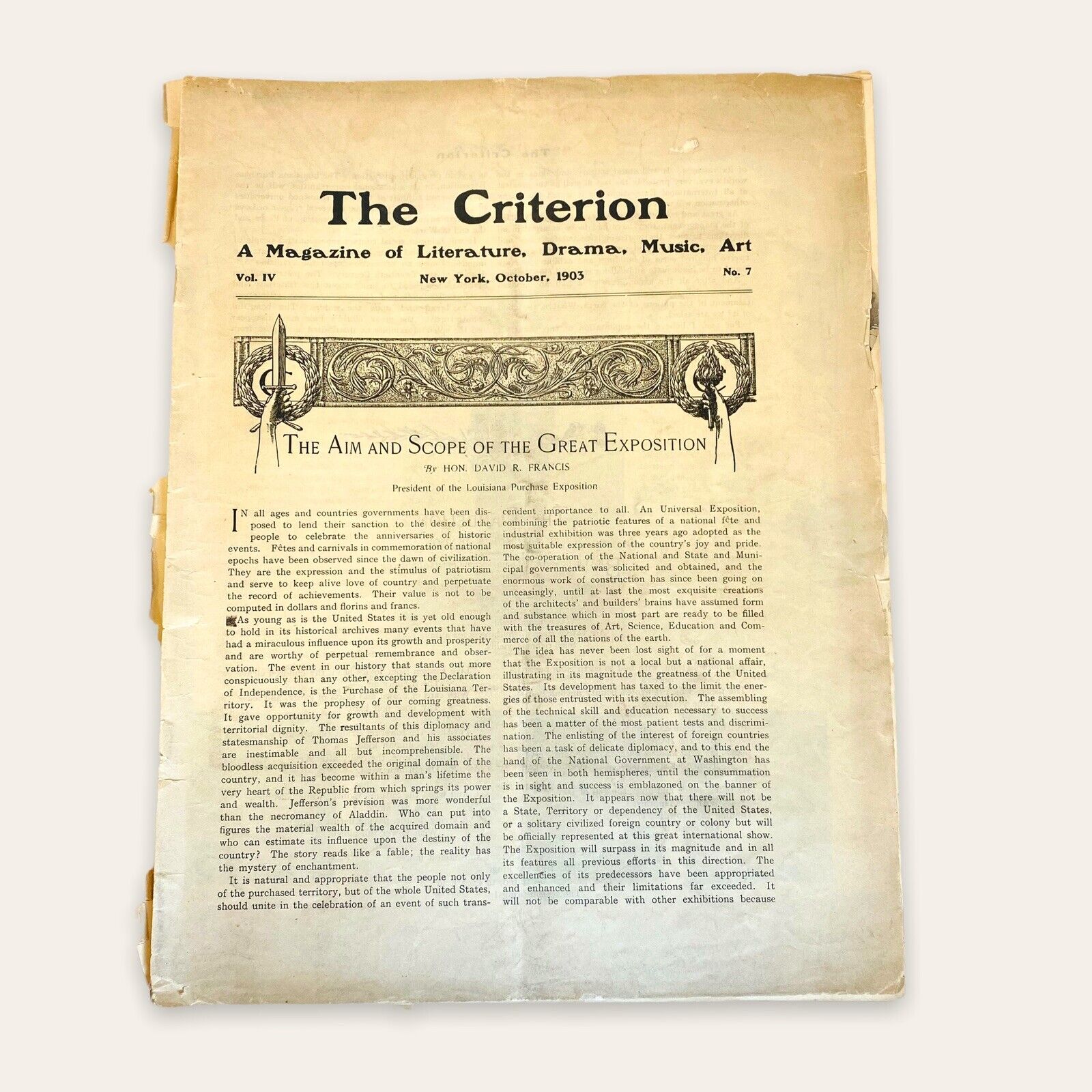 1904 World's Fair Publication by The Criterion Magazine New York 1903 Rare