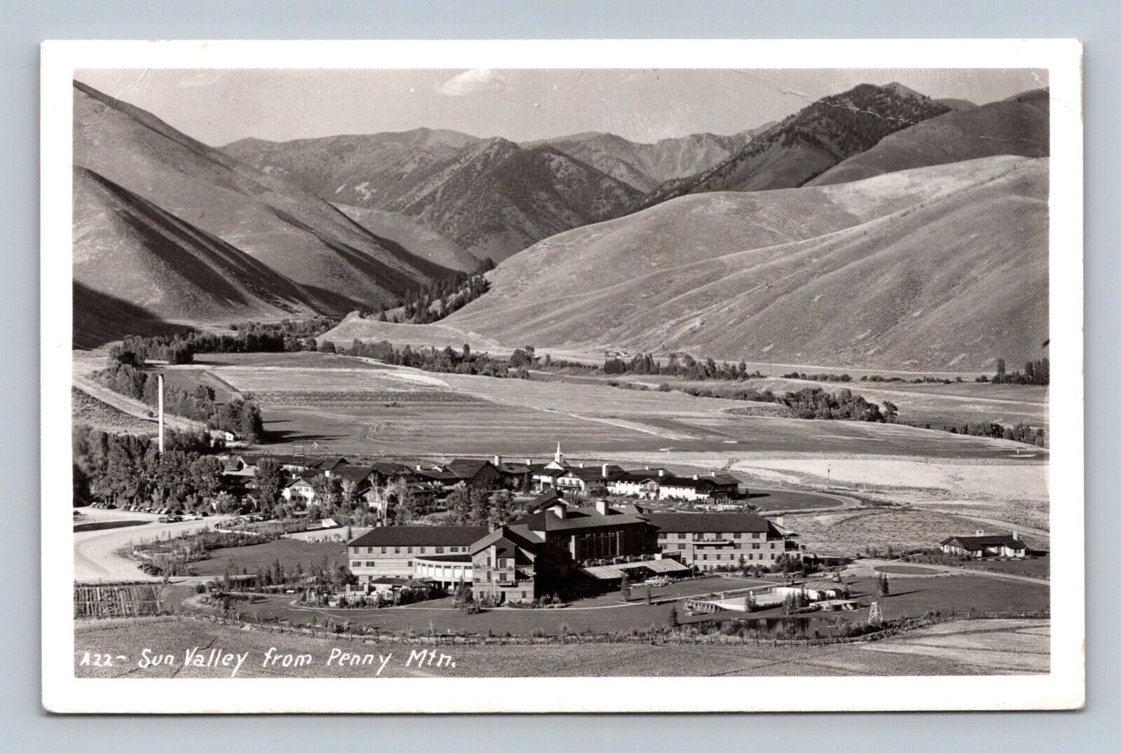 Sun Valley Idaho RPPC Postcard  From Penny Mountain