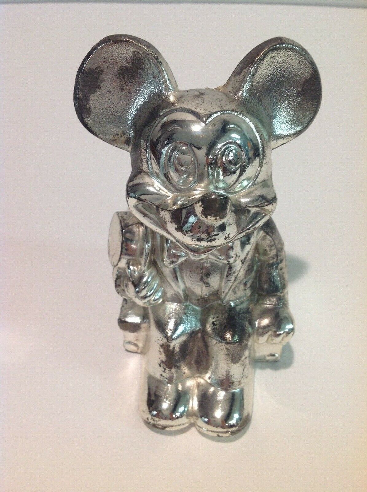Vintage Disney Mickey Mouse Metal Piggy Coin Bank Walt Disney Productions