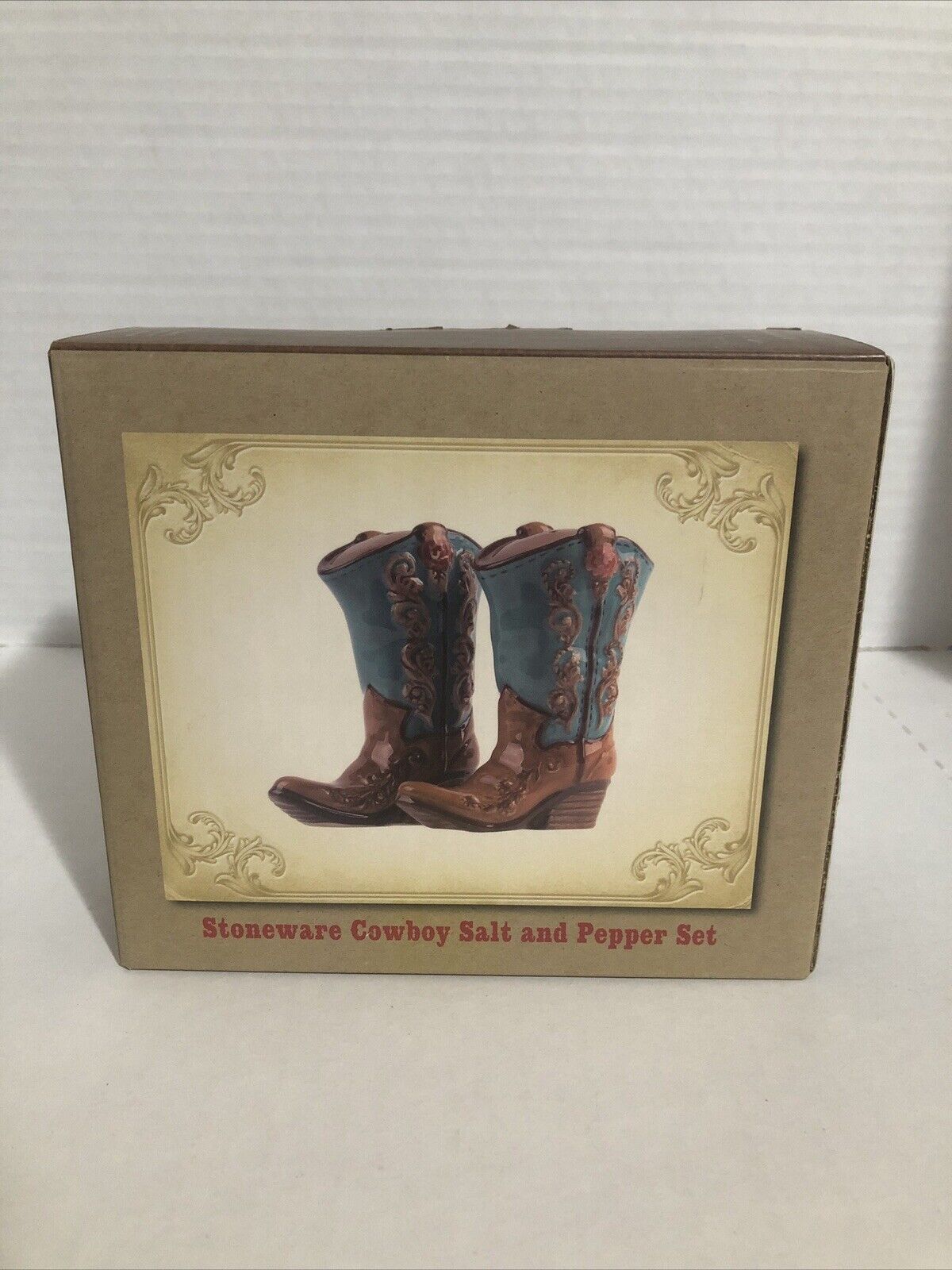 Cracker Barrel Cowboy Boots Salt And Pepper Set New In Box