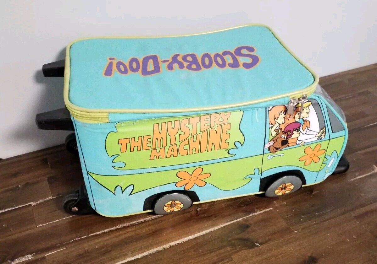 Vintage 1999 Authentic Scooby Doo Mystery Machine Rolling Suitcase Weekender Bag