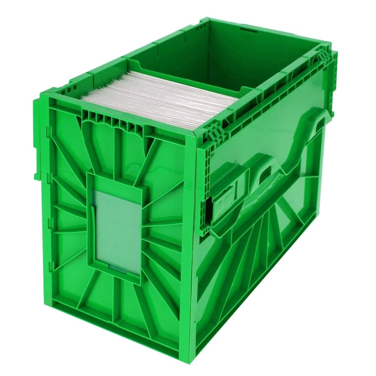 BCW Short Plastic Comic Book Bin Box Heavy Duty with Lid Green - **FIVE PACK**