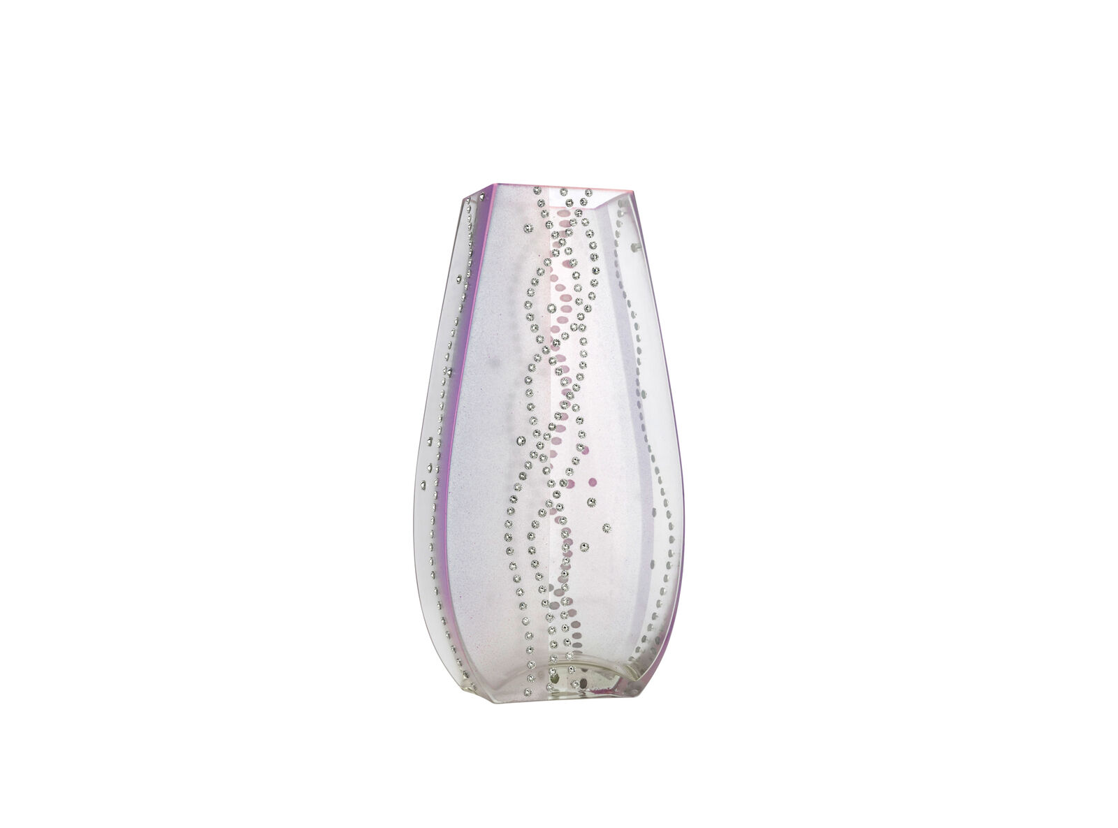 Victoria Bella 12'' Height Vase Glass Pattern: Silver Rain