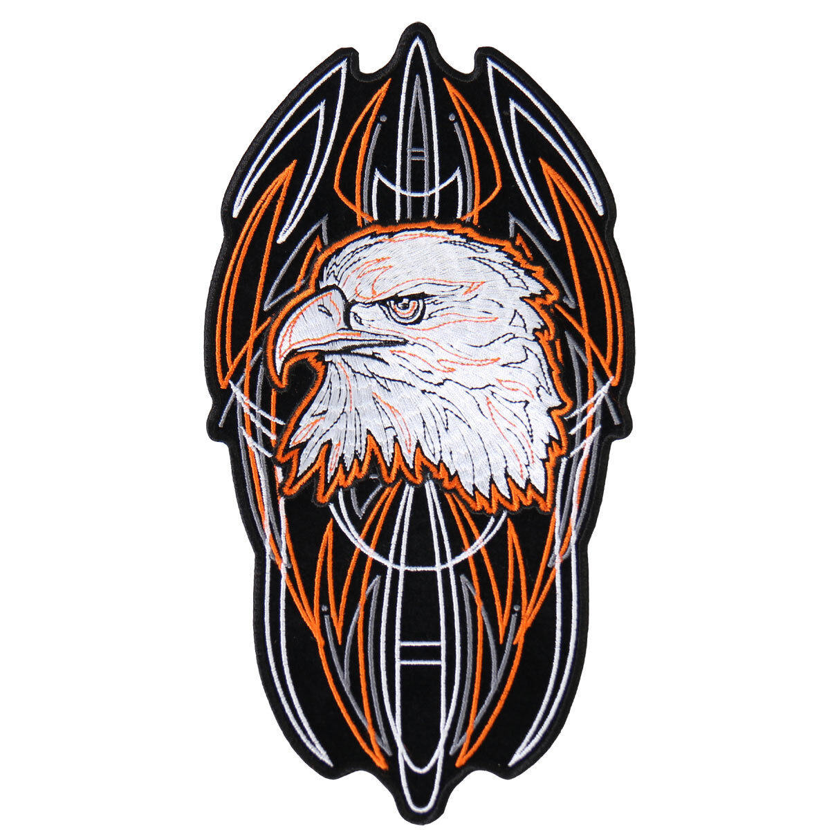 Pinstripe eagle EMBROIDERED 5*10 INCH IRON ON MC BIKER PATCH